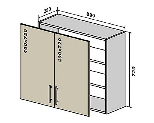 Кухня Gama Верхняя Секция №8 В80-720