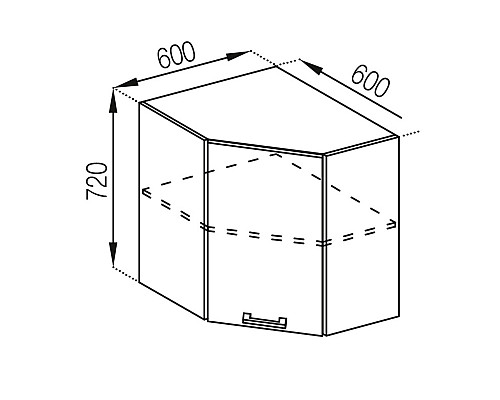 Кухня Тіна Верхня Секція В60-60 Прямий кут