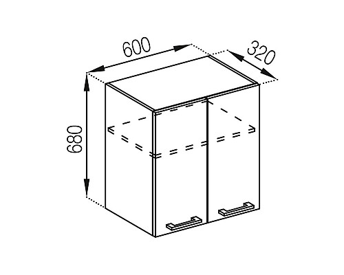 Кухня Аріель Верхня секція В60 п/витяжку