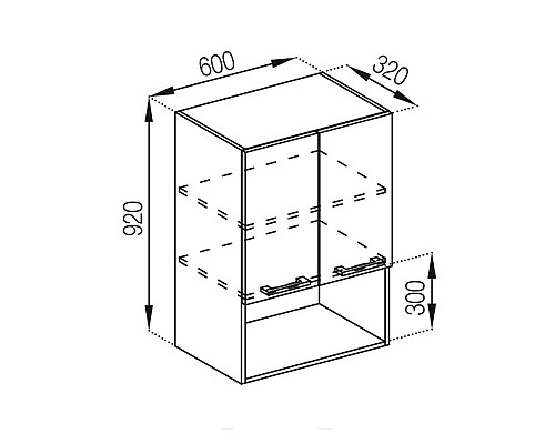 Кухня Заріна Верхня секція В60 2Д п/мікро-ку
