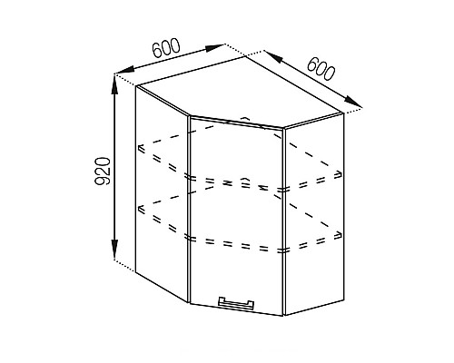 Кухня Тіна Верхня Секція В60-60 Прямий кут