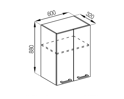Кухня Аріель Верхня секція В60 п/витяжку