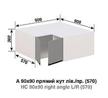 Кухня Тіна Антресолі А90-90 Прямий кут