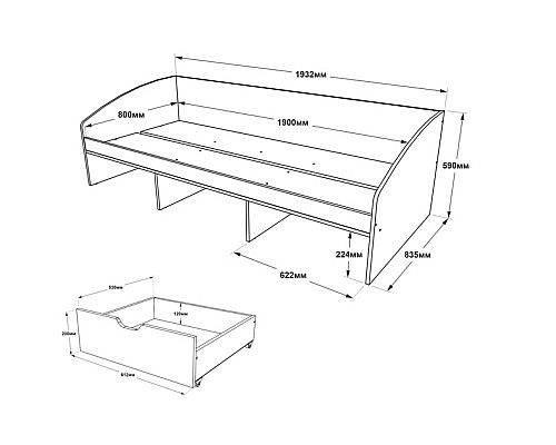 Комфорт-3 Ліжко 1Сп