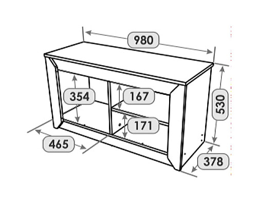 Нордік Тумба 2-х дверна 980