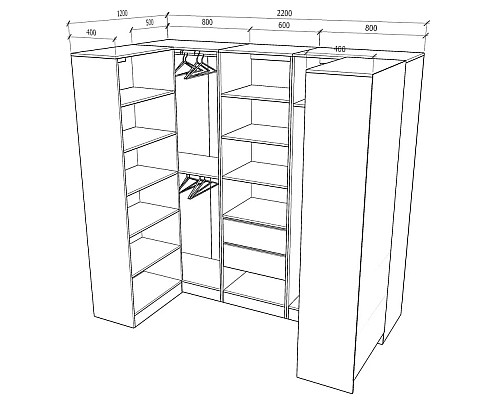 Гардеробна (Комплект) 2200*1200