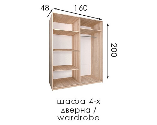 ТЕННЕССИ шкаф 4-дверный