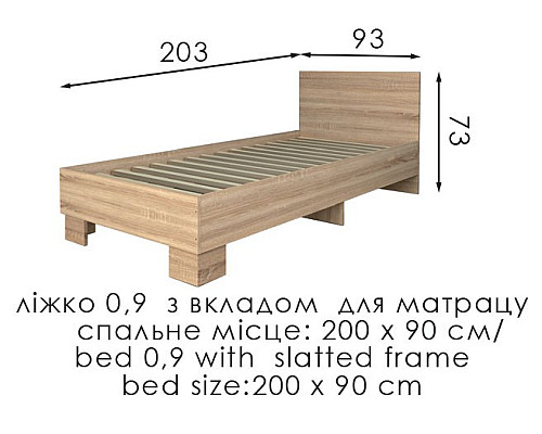 ТЕННЕССИ кровать 90х200 см
