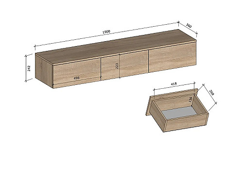 Т221 Тумба під ТВ (корпус білий)