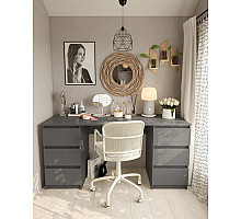 Т228 Стіл на 2 тумби (корпус антрацит)