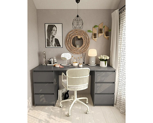 Т228 Стіл на 2 тумби (корпус антрацит)