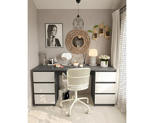 Т228 Стіл на 2 тумби (корпус антрацит)