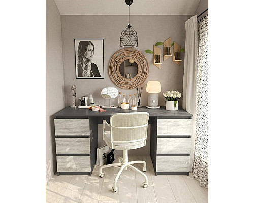 Т228 Стіл на 2 тумби (корпус антрацит)