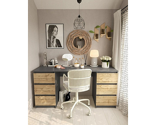 Т228 Стіл на 2 тумби (корпус антрацит)