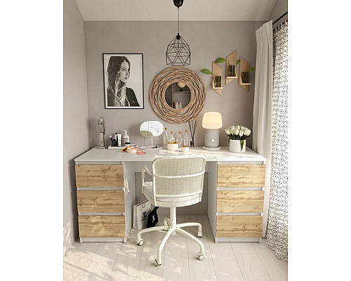 Т228 Стіл на 2 тумби (корпус білий)