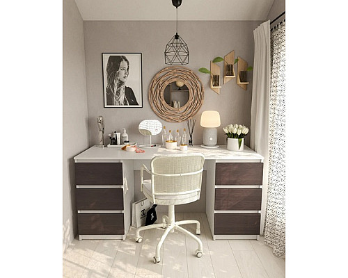 Т228 Стіл на 2 тумби (корпус білий)